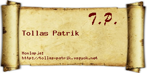 Tollas Patrik névjegykártya